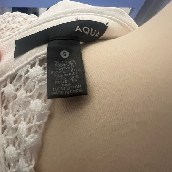 Aqua Lace White Dress Sz Small - Picture 8 of 10